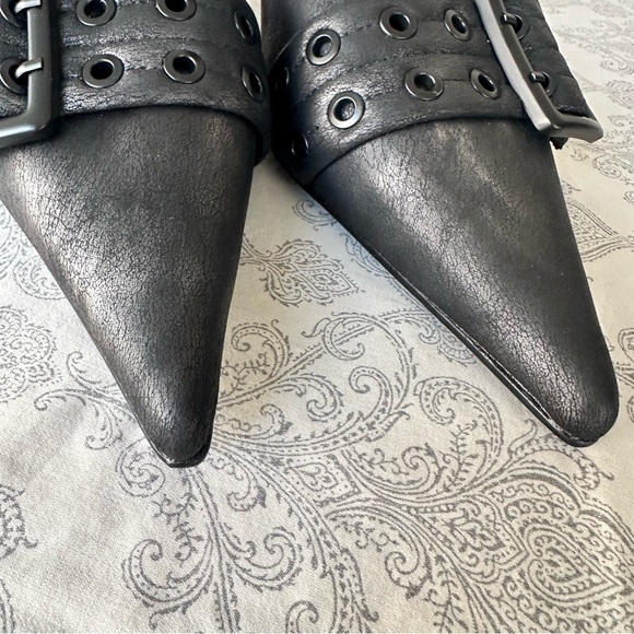 Free People Jeffrey Campbell Deja Vu Buckle Boots Distressed Pointy size 11 - Picture 10 of 12